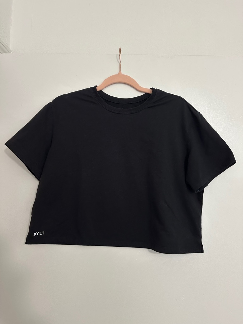 BYLT Basics Black Cropped Crew Tee